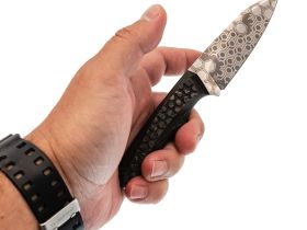 Нож Pocket Wolf Кело, сталь Elmax, рукоять карбон, гравировка соты