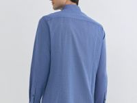 Рубашка из структурной ткани, Синий