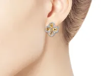 Серьги из белого золота с цитринами э4773сг09210412