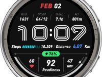 Умные часы Amazfit Active 2R Серебристые, с чёрным ремешком