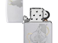 Зажигалка ZIPPO Devilish Ace с покрытием Satin Chrome, латунь/сталь, серебристая, 38x13x57 мм