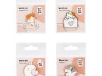 Набор металлических значков MESHU "Cute animals", эмаль, 4 шт