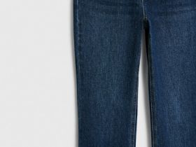 Прямые джинсы с высокой посадкой, Синий