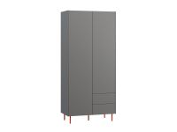 Распашной шкаф Изи 2-100x220 Графитовый/Оранжевый