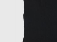 Вязаное платье в рубчик с воротником-стойкой, Черный