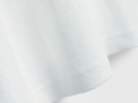 Поло из текстурной хлопковой ткани, Белый