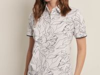 Поло приталенного силуэта с цветочным принтом