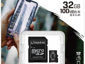 Карта памяти Kingston Canvas Select Plus microSDHC UHS-I Class 10 32 ГБ с адаптером