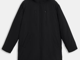 Утепленное пальто с утяжниками на талии