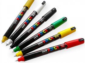 Маркер UNI "POSCA" PC-1MR, 0,7 мм, наконечник игольчатый, цвет синий металлик