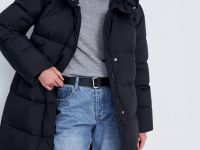 Пуховое пальто прямого кроя