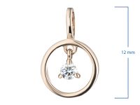 Подвеска из красного золота с бриллиантом э0201пд05170900