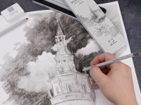 Набор карандашей акварельных графитных Малевичъ "GrafArt", 5 шт