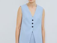 Жилет из поливискозы, Голубой