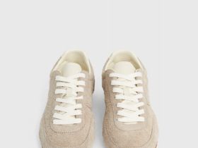 Кроссовки замшевые, Бежевый