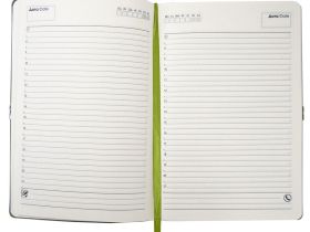 Ежедневник недатированный "Lite book" А5 136 л 70 г, искус. кожа, Салатовый