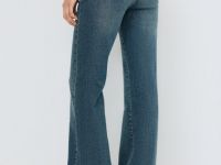 Джинсы клёш с высокой посадкой, Синий