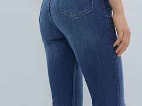 Джинсы Skinny с высокой посадкой, Синий