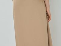 Асимметричная юбка с драпировкой, Бежевый