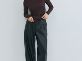 Лонгслив с драпировкой и асимметричным вырезом, Коричневый