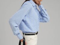 Рубашка объемного кроя в клетку