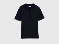 Поло в рубчик, Черный