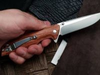Складной нож Magnum Straight Brother Wood - Boker 01MB723, сталь 440A Satin, рукоять дерево, коричневый