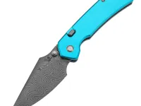 Складной нож Tenable Fenrir, сталь Damascus, рукоять алюминий, голубой