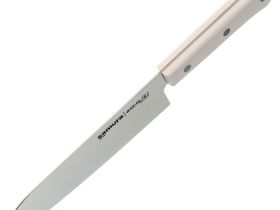 Поварской кухонный нож сантоку Samura HARAKIRI 17,5, сталь AUS-8, рукоять ABS пластик, белый