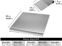 INOXLM lavorazioni inox Коробка из 2 предметов разделочная доска/столешница с Таро/шпателем из нержавеющей стали, разнх размеров для кухни, бара, ресторана (50 х 50 см, складная 2 см) 50x50 Piega 2 см