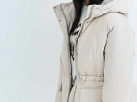 Пуховик для девочек, Бежевый