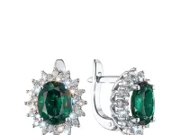 Серьги из белого золота с изумрудами э4767сг04210404