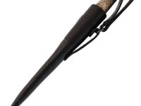 Шкуросъёмный нож Ястреб, сталь М390, рукоять мельхиор, зуб мамонта, стабилизированный кап клена