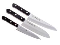 Набор из 3-х кухонных ножей Tojiro Western Knife FT-014, сталь VG-10, рукоять стабилизированная древесина
