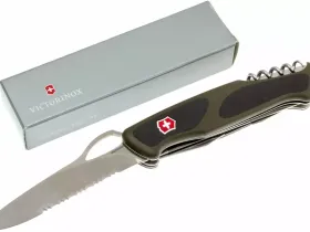Многофункциональный складной нож Victorinox, сталь X55CrMo14, рукоять нейлон/эластомер, черно-зеленый
