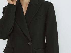 Приталенный жакет, Черный