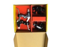 Alhonga Тормоз диск. мех. Alhonga перед.+зад. с ручками и роторами 160мм, цвет Черный