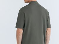 Поло из текстурной хлопковой ткани, Коричневый