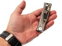 Складной нож Reate EXO-M, сталь Elmax, рукоять черно-зеленая микарта