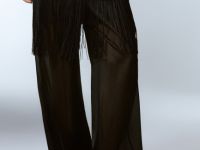 Полупрозрачные брюки из органзы, Черный