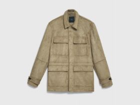 Куртка из искусственной замши с карманами, Бежевый