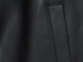 Бомбер из натуральной кожи, Черный