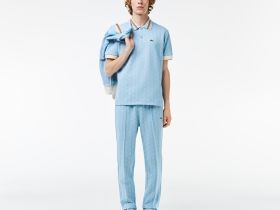 Мужское поло Lacoste классического кроя с монограммой