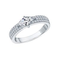 Серебряное кольцо с фианитами