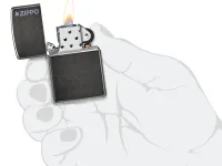 Зажигалка ZIPPO Logo с покрытием Gray Dusk, латунь/сталь, серая, матовая, 38x13x57 мм