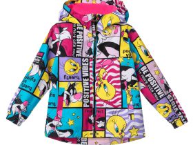 Куртка текстильная с полиуретановым покрытием для девочек (ветровка)