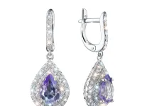 Серьги из белого золота с танзанитами э4760сг06210422