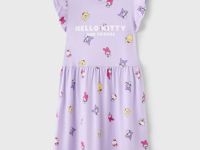 Сиреневая ночная сорочка с принтом Hello Kitty для девочки Глория Джинс