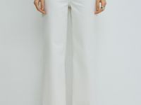 Широкие джинсы с высокой посадкой, Бежевый