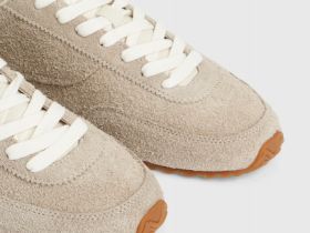 Кроссовки замшевые, Бежевый